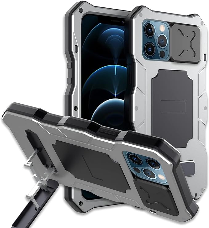 Shetchix Armor Case for iPhone 13 Pro Max 12 12 Pro 12 Pro Max Metal Case Heavy Duty Body Drop Protection Shockproof Cover