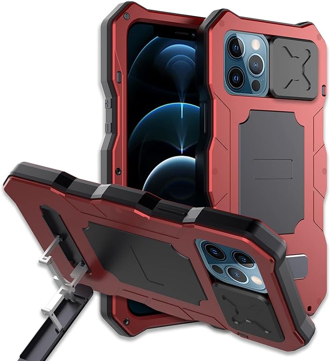 Shetchix Armor Case for iPhone 13 Pro Max 12 12 Pro 12 Pro Max Metal Case Heavy Duty Body Drop Protection Shockproof Cover