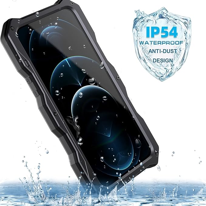 Shetchix Armor Case for iPhone 13 Pro Max 12 12 Pro 12 Pro Max Metal Case Heavy Duty Body Drop Protection Shockproof Cover